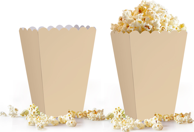 Popcorn Kutusu 8li -Düz Krem-