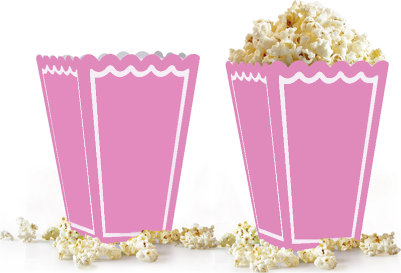 Popcorn Kutusu 8li -Makaron Pembe-