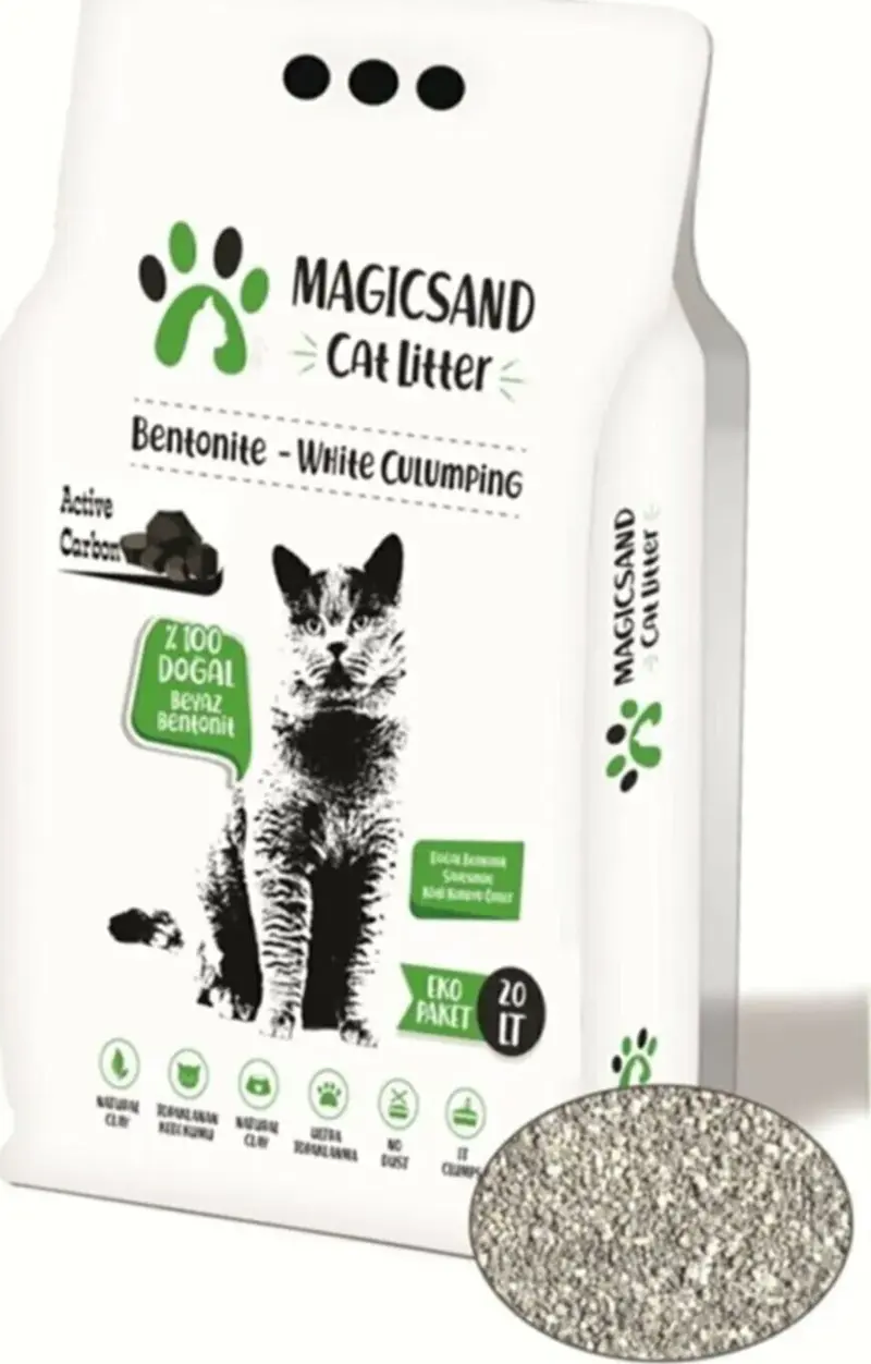 Magic Sand Cat Litter Aktif Karbon Kedi Kumu 20 Lt