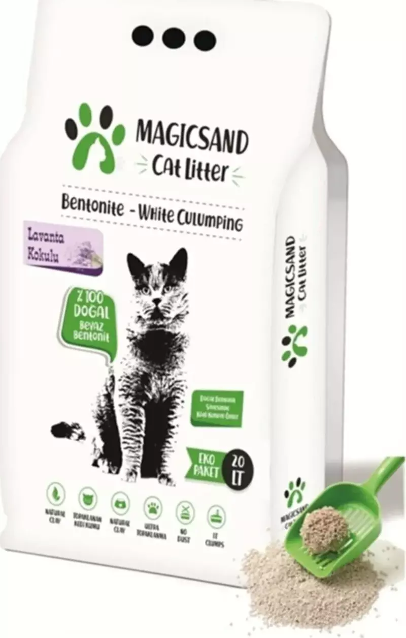 Magic Sand Lavanta Kokulu İnce Taneli Kedi Kumu 20 lt