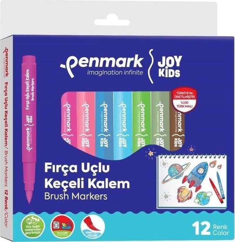 Süper Yıkanabilir Brush Uçlu Keçeli Kalem 12 Lı