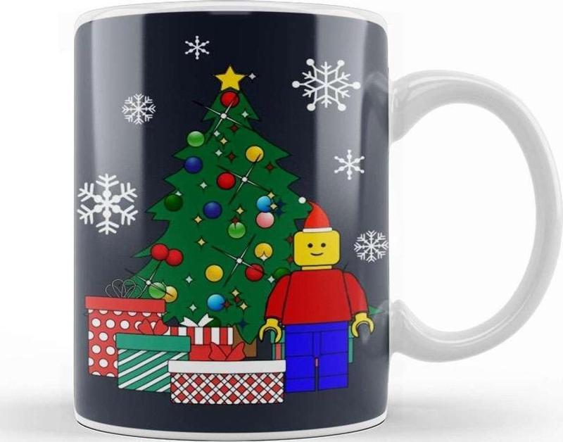 Lego Man Around The Christmas Tree Kupa Bardak Porselen