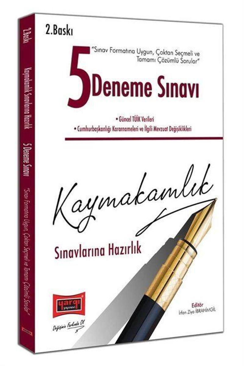 2018 Kaymakamlık Sınavlarına Hazırlık Çoktan Seçmeli ve Tamamı Çözümlü 5 Deneme Sınavı