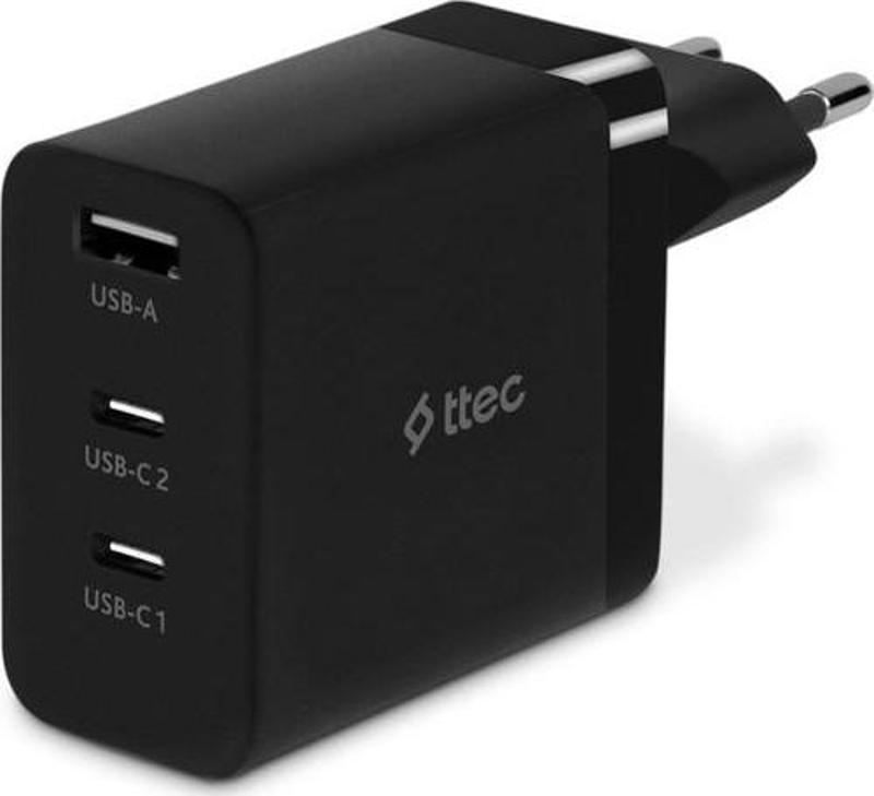 2SCG03S SmartCharger Trio GAN 65W 2 USB-C+USB-A PD Seyahat Hızlı Şarj Aleti