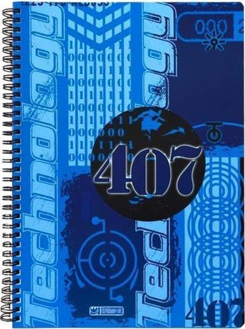 407 A4 Karton Kapak Spiralli Defter 120 Yp. Çizgili