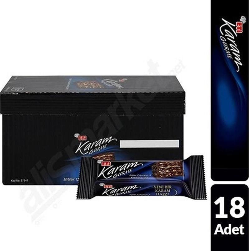 Karam Gurme Bitter Çikolatalı Gofret 50 gr x 18