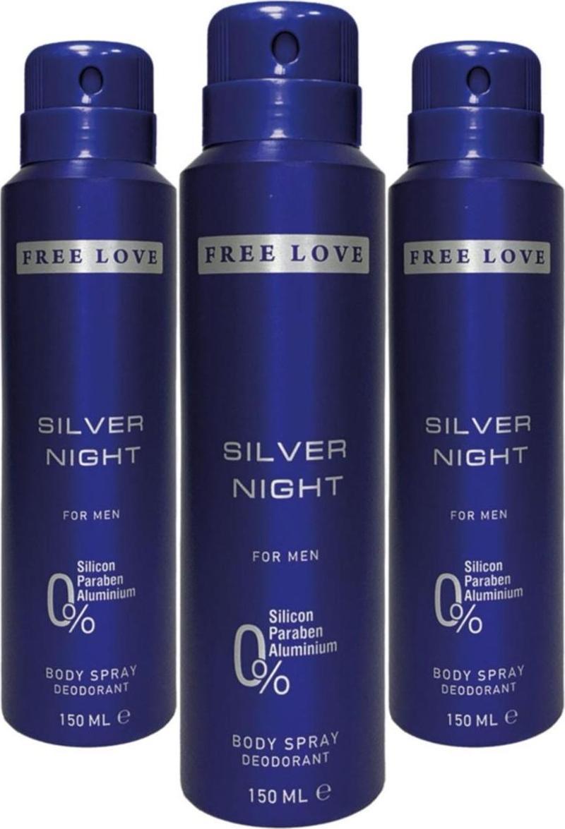 Silver Night Erkek Deodorant 150 ml 3 Adet