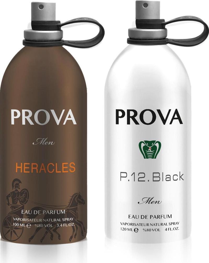 Heracles ve P.12 Black EDP Erkek Parfüm Seti x2 120 ml