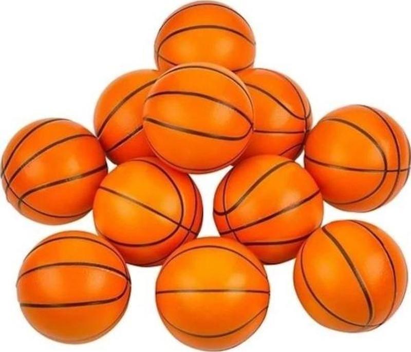 Basketbol Desenli Stres Topu Eğitici Oyuncak Çap 6 Cm