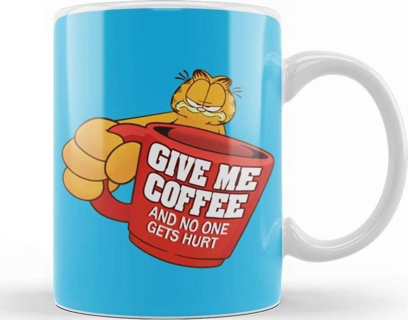 Garfield Give Me Coffe Garfield Bana Kahve Ver Kupa Bardak Porselen