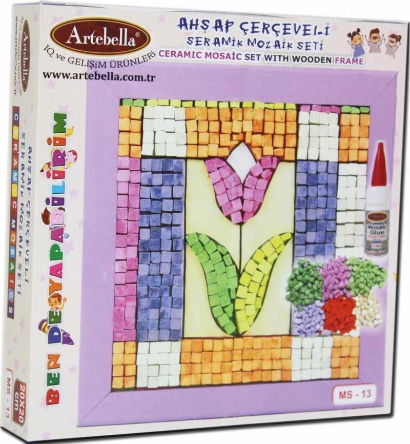 13 I Çocuk Ahşap Çerçeveli Seramik Mozaik Set 20x20 cm