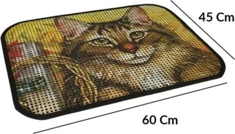 Resimli Lux Kedi Kumu Toplama Paspası 60*45 cm