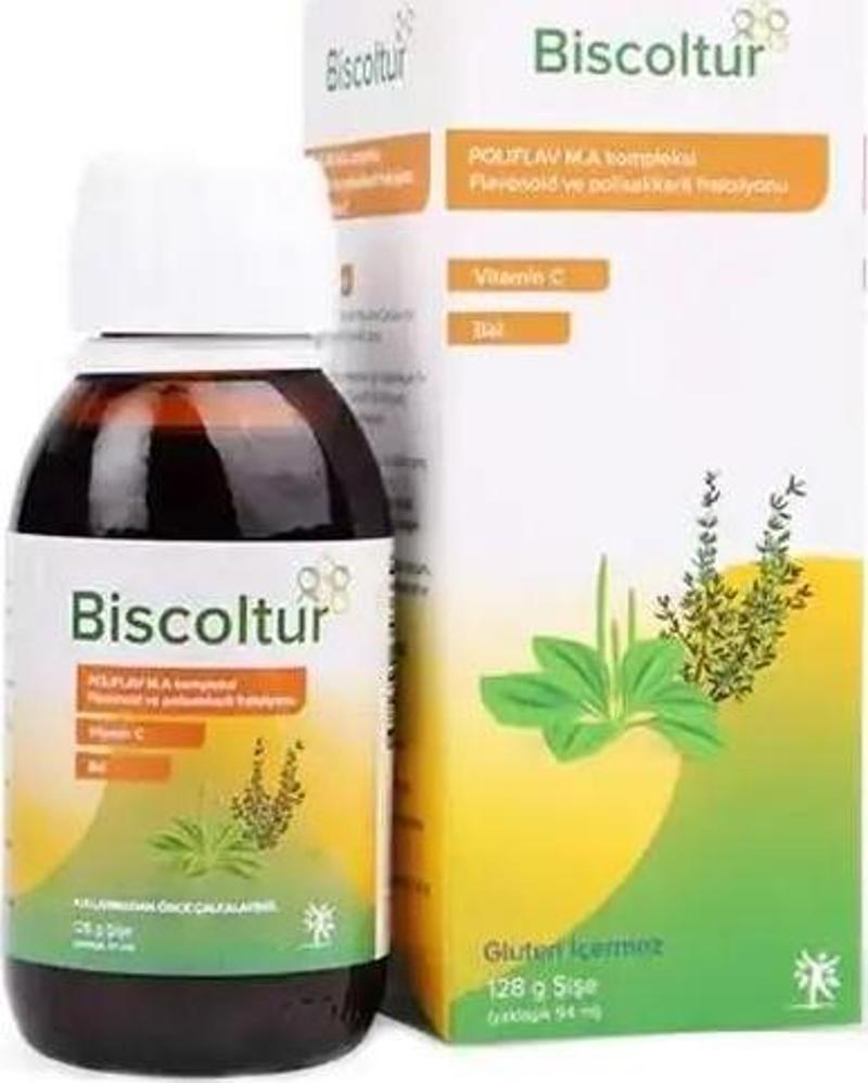 Biscoltur Kekik C Vitamini ve Bal İçeren Şurup 128 gr - Gluten İçermez 8682340343669