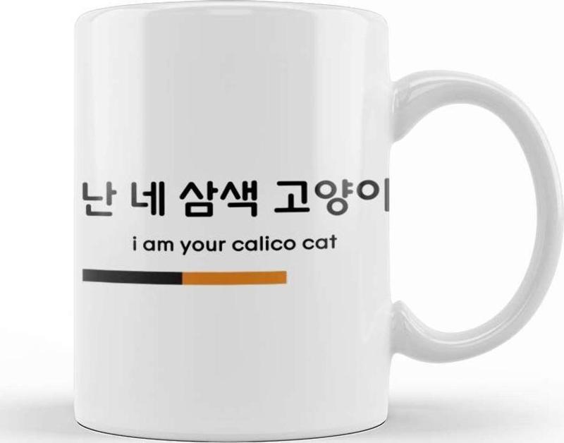 Bts Serendipity Calico Cat Kupa Bardak Porselen