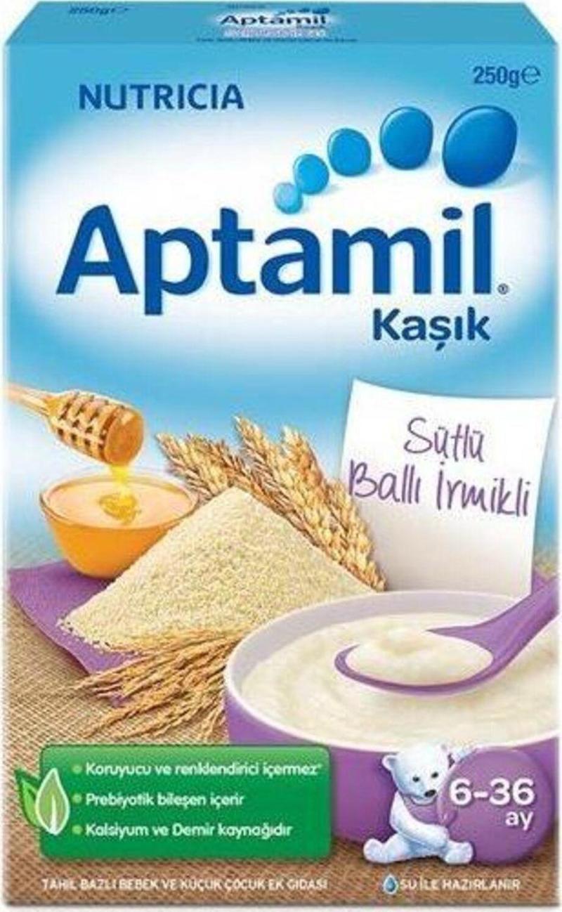 Aptamil Kaşık Sütlü Ballı İrmikli Kaşık Maması 250Gr