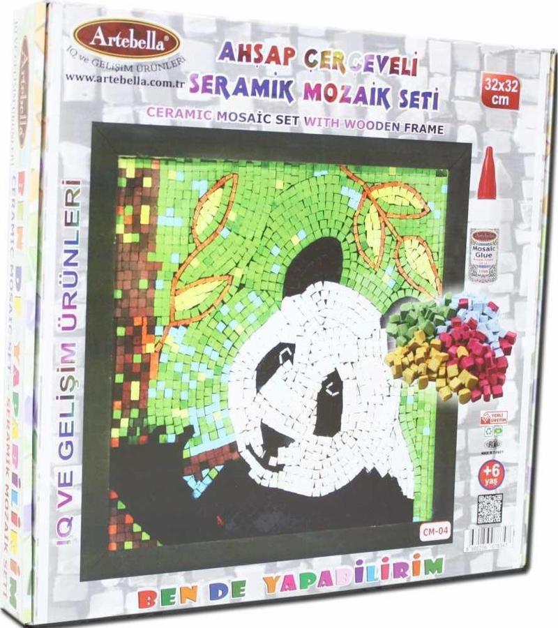 04 I Çocuk Ahşap Çerçeveli Seramik Mozaik Set +6 Yaş 32x32 cm