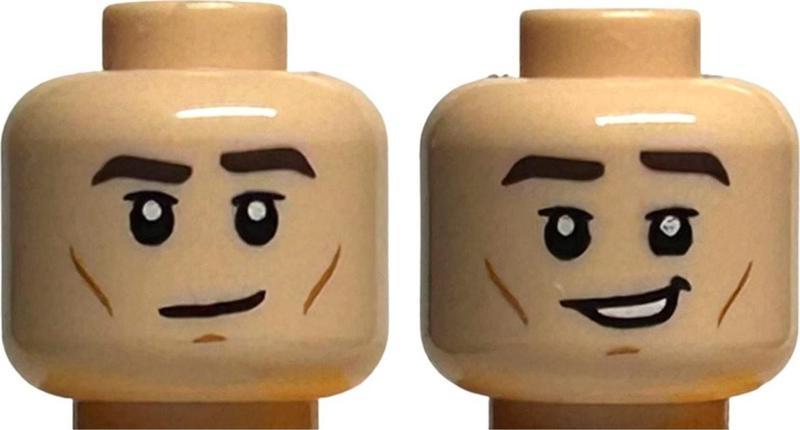 Orjinal Aksesuar Minifigür Minifigure Head Çift Surat Ten Rengi Erkek Yakışıklı Gülen Kafa