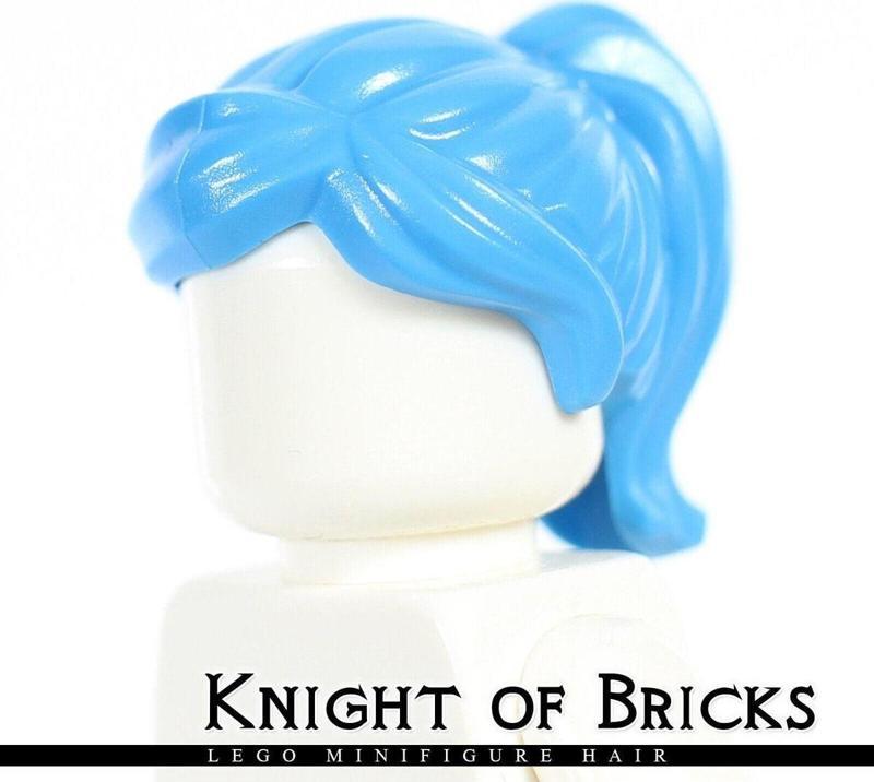 Orjinal Aksesuar Moc Minifigür Minifigure At Kuyruklu Mavi Kadın Saç