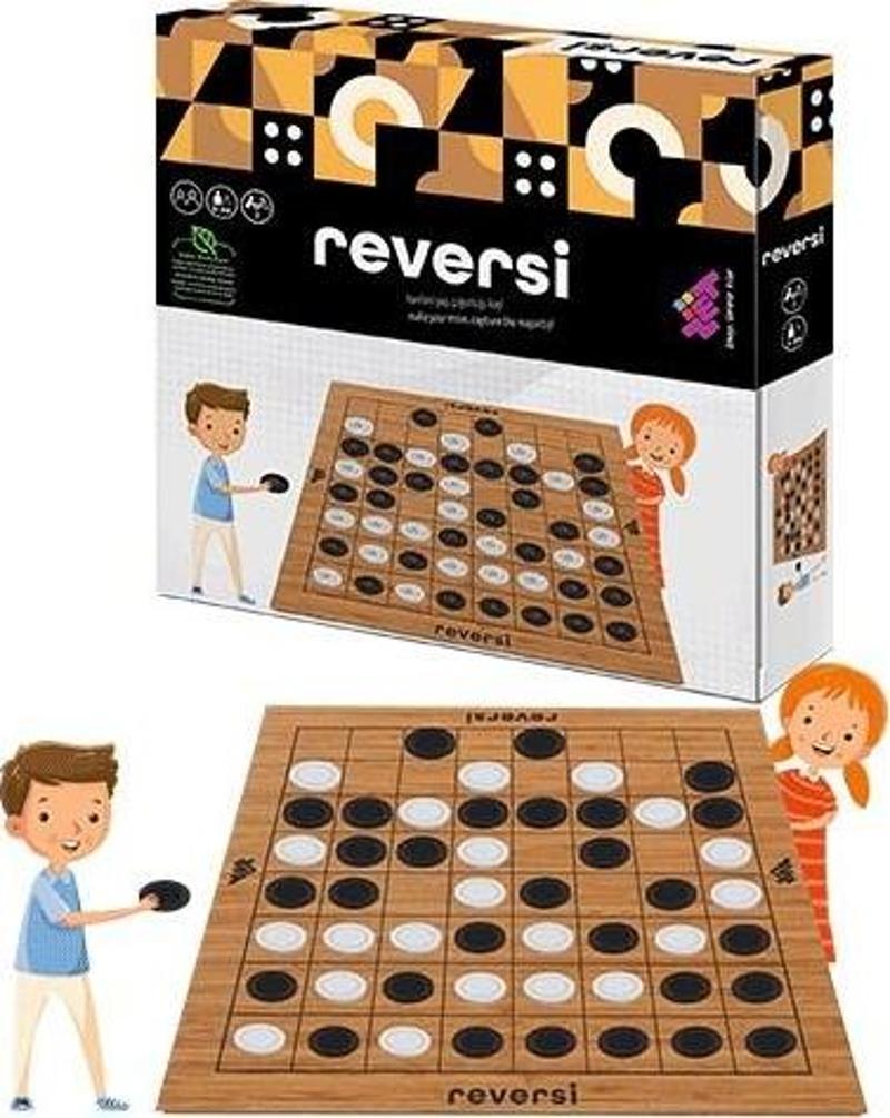 REVERSİ Ahşap Zeka ve Akıl Oyunu 5+ Yaş 2 Oyuncu