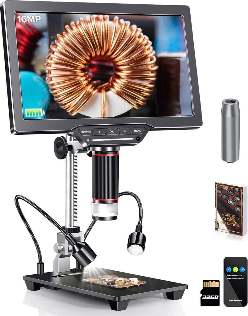 10 Inc HDMI LCD Dijital Mikroskop 1500X - 16MP Kamera Sensörlü