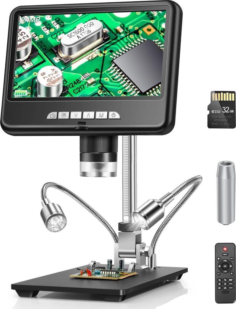 7 Inc 24MP LCD Dijital HDMI Mikroskop 2K -1200X