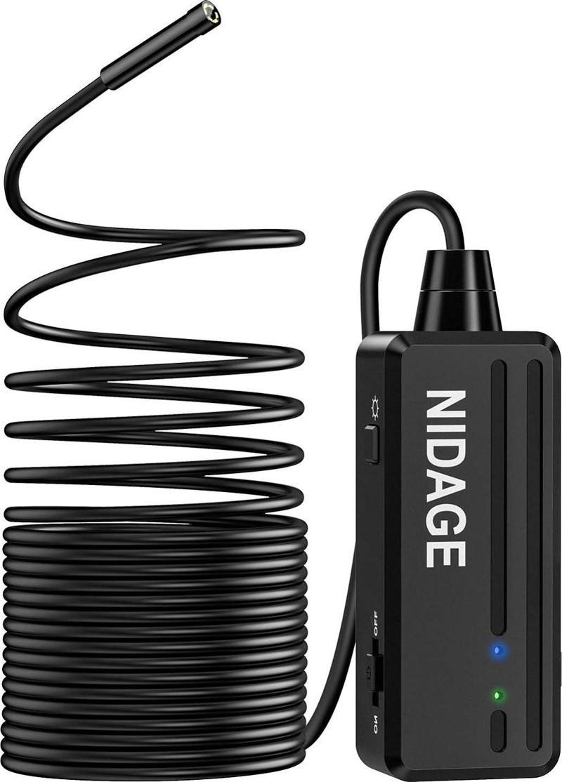 NIDAGE WiFi 5.5mm 1080P HD Boroskop Muayene Kamerası - 10m