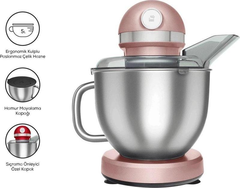 Mastermaid Chef Pro Çift Kollu Stand Mikser Rosegold 1750 W