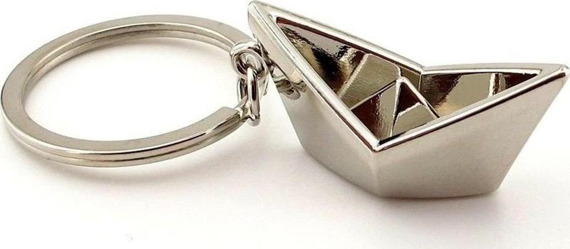 Kağıttan Gemi Kayık Şekilli Origami Tekne Metal Anahtarlık KC053