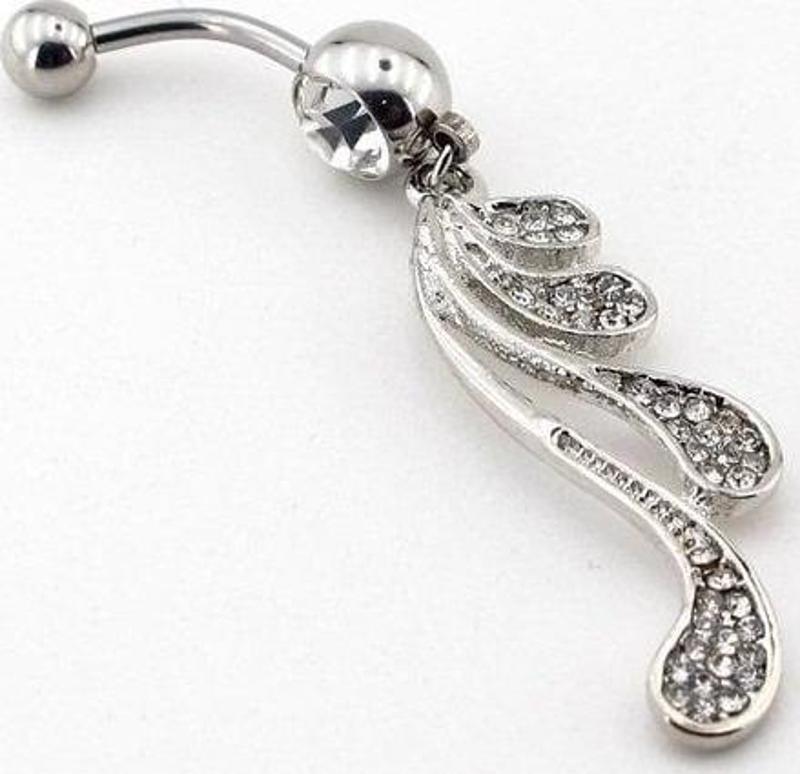 SALLANTILI ÇİÇEK DALI GÖBEK İÇİN PIERCING P250