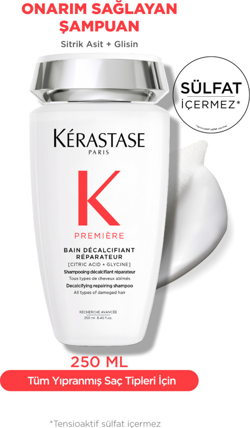 Premiere Bain Decalcifiant Reparateur Yıpranmış Saçlar için Onarım Sağlayan Şampuan 250ml