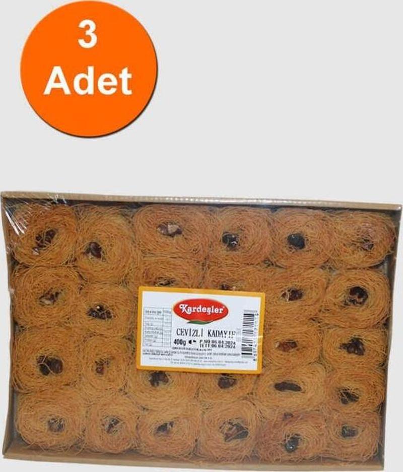 Cevizli Kızarmış Tel Kadayıf Kutu 400 G x 3 Adet