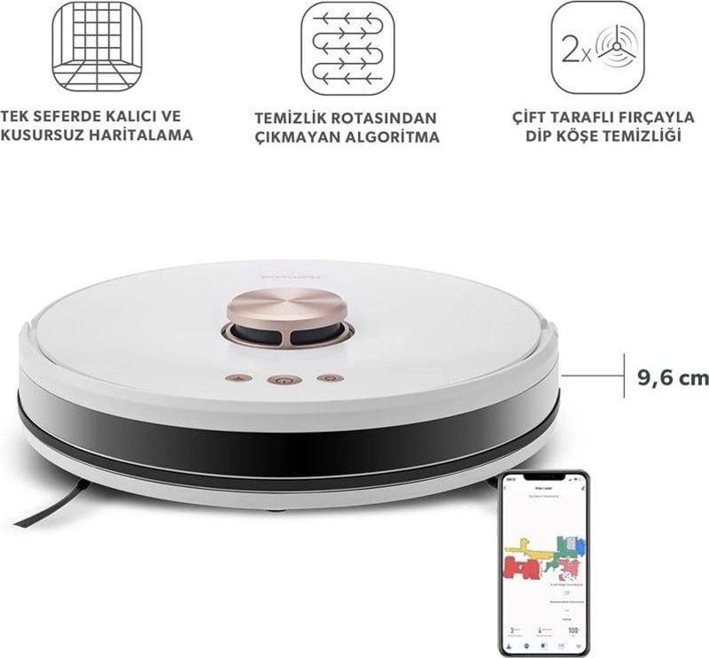 Alex Laser Pro 1283H Moplu ve Haritalamalı Akıllı Robot Süpürge