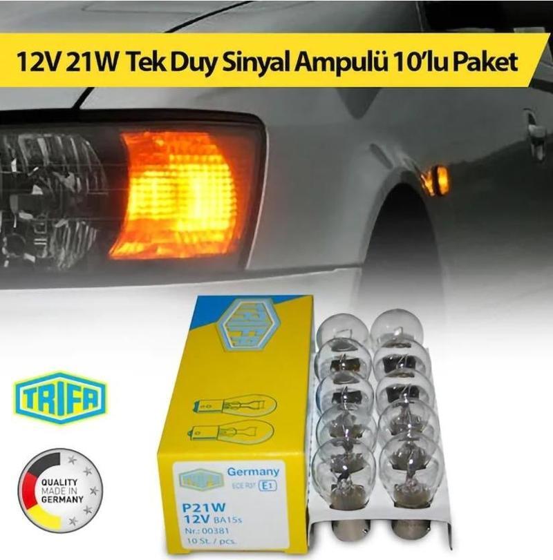 12V 21W Tek Duy Sinyal Ampulü Trifa 10'lu Paket 00381