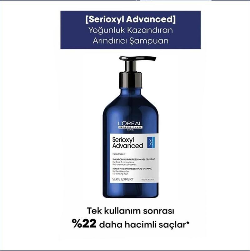 L'Oreal Professionnel Serie Expert Serioxyl Advanced Incelmiş Saç Telleri Için Yoğunluk Kazandıran Şampuan 500ml