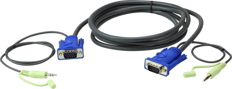 VGA Kablosuz, 15 metre, 3.5mm Stereo Ses Bağlantılı&lt;br&gt;15M VGA Cable with 3.5mm Stereo Audio