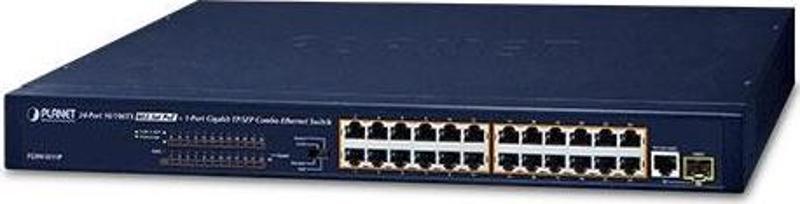 Yönetilemeyen Switch (Unmanaged Switch)&lt;br&gt;24 x 10/100BASE-TX 802.3at PoE+ (Port-1 ile Port-24