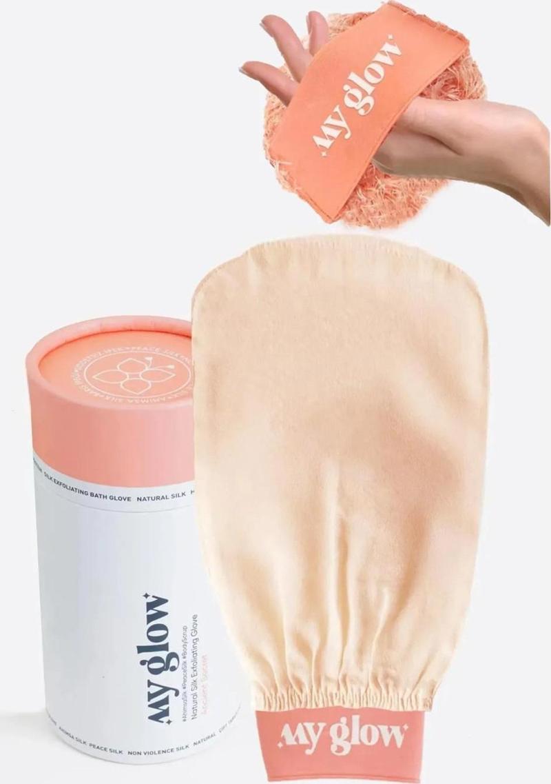 Banyo Kesesi Duş Hamam Peeling Eldiveni %100 Floş Ipek Ve El Pouch Hediyeli YAVRUAGZIKESE+ELPOUCH