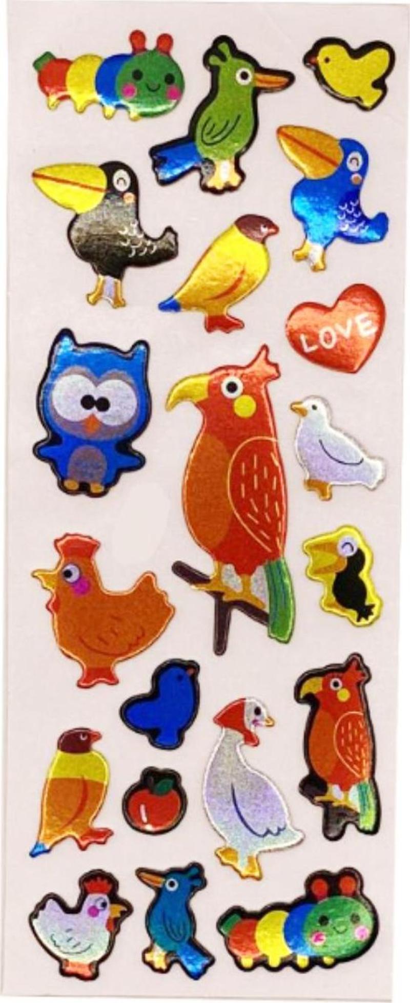 Sticker Kabartmalı Stiker Defter, Planlayıcı Etiket Kuşlar (cb436) 16x7 cm