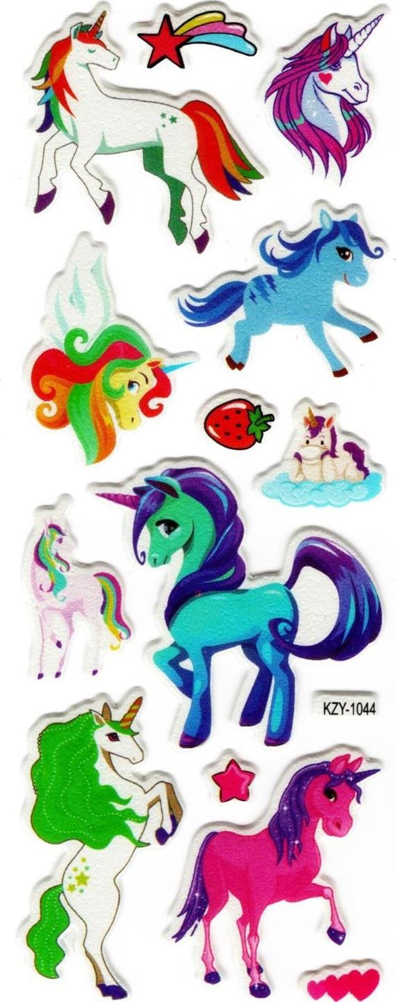 Sticker Kabartmalı Stiker Defter, Planlayıcı (kzy1044) 16x7 cm - Unicorn