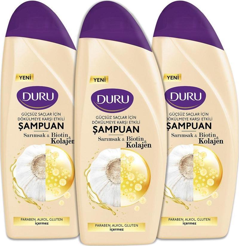 Sarımsak&Biotin&Kolajen Dökülmeye Karşı Etkili Şampuan 3X500 Ml