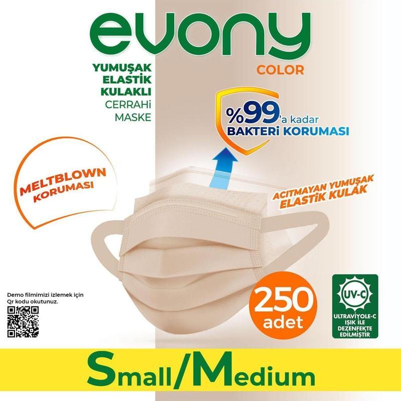 Color Bej Yumuşak Elastik Kulaklı Maske 250 Adet