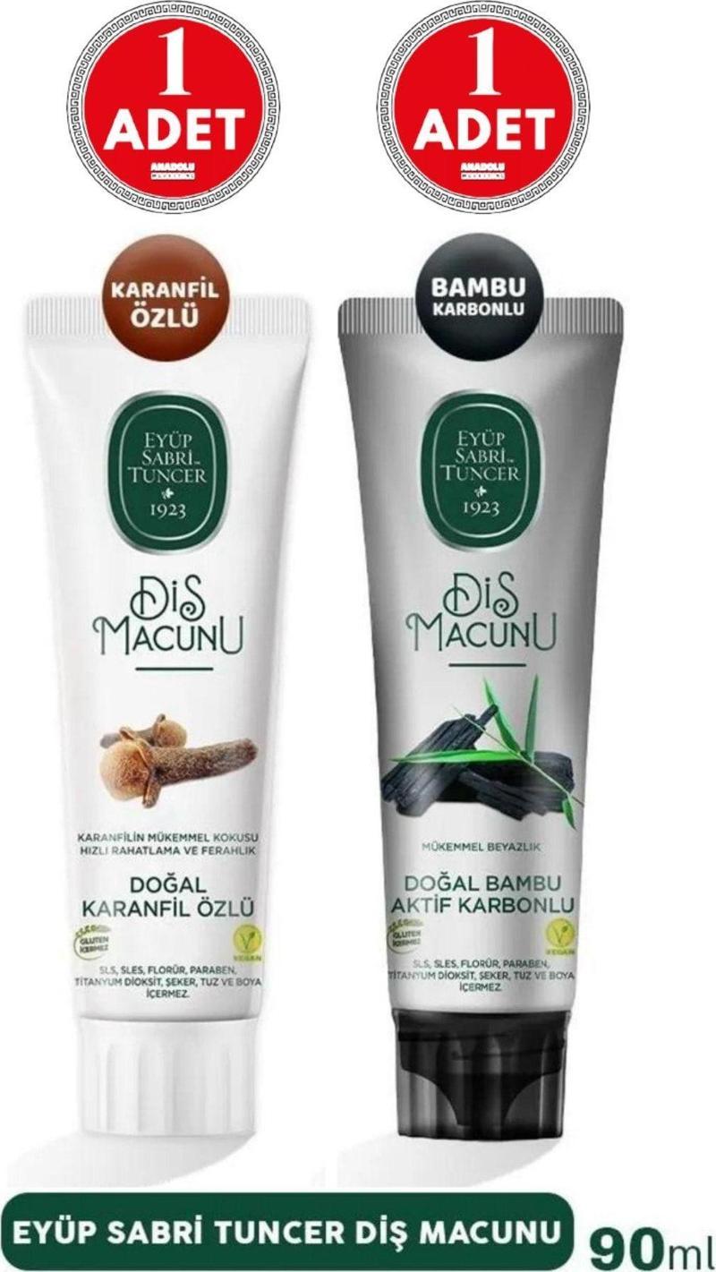 Doğal Karanfil Özlü Diş Macunu 90 Ml 1 Adet+Bambu Karbonlu Diş Macunu 90 Ml 1 Adet