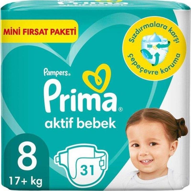 Pampers Bebek Bezi Aktif Bebek 8 Beden 31 Adet Fırsat Paketi