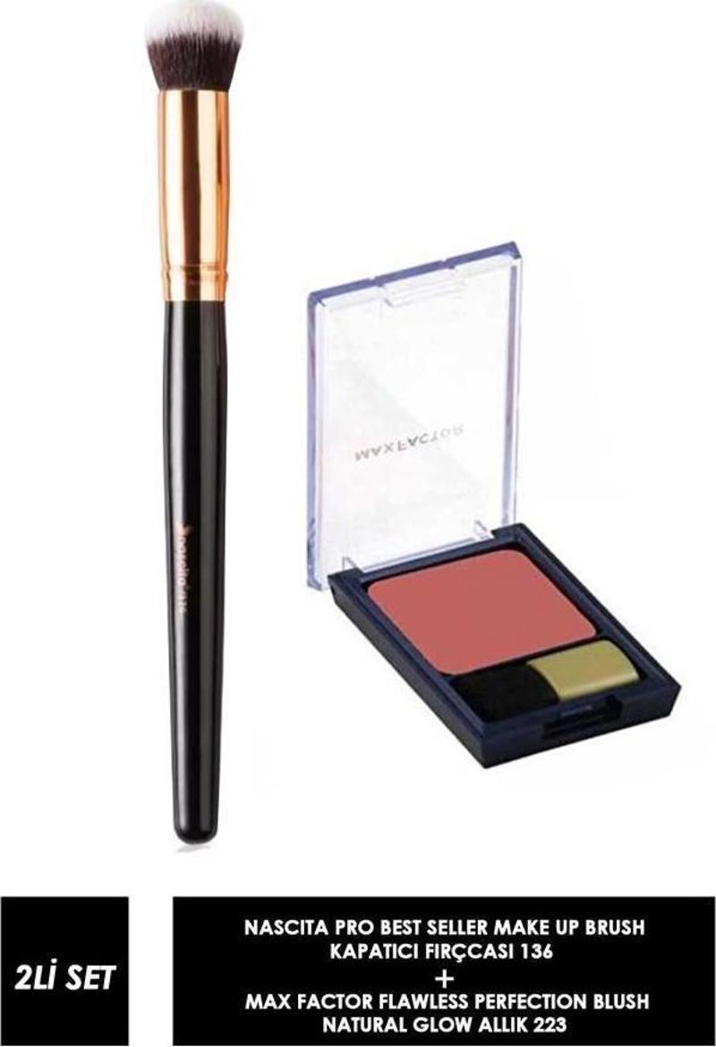 Flawless Perfection Blush 223 Natural Glow Allık + Nascita Pro Best Seller Make Up Brush 136 Kapatıcı Fırçası