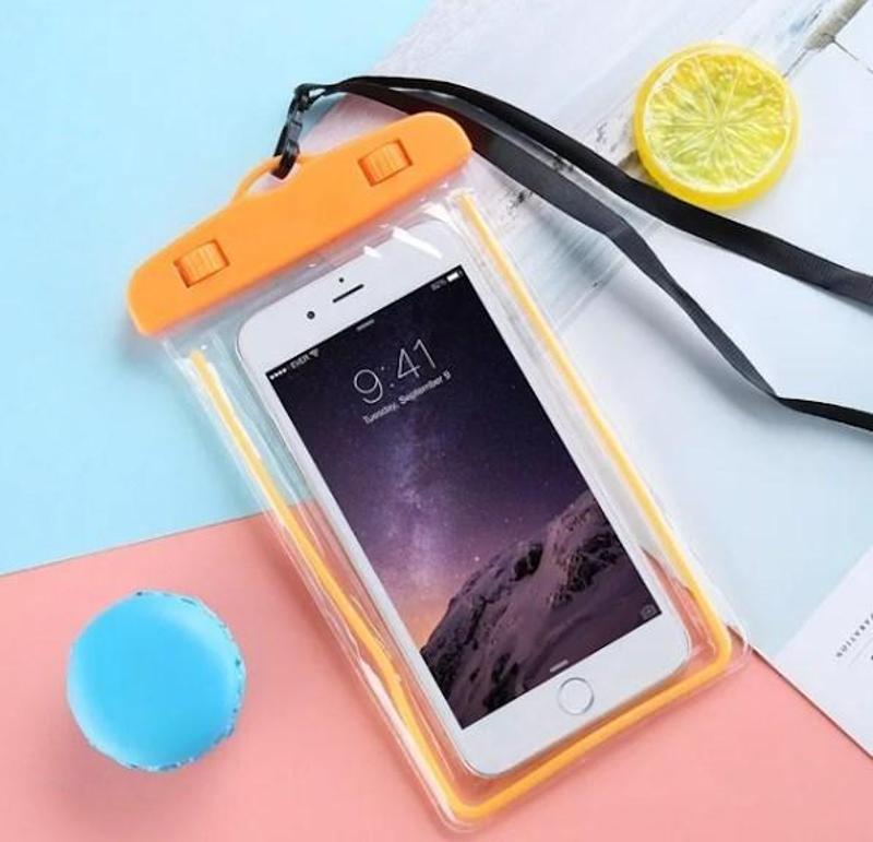 Waterproof Bag Su Geçirmez Telefon Kılıfı Dalış Kılıfı Turuncu