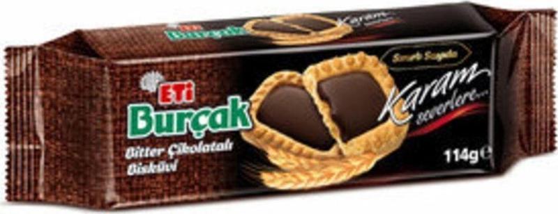 Burçak Bitter Çikolatalı Yulaflı Bisküvi 114 G ( 10 Adet )