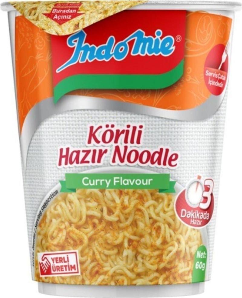 Köri Çeşnili Hazır Bardak Noodle 60gr*24 Lü