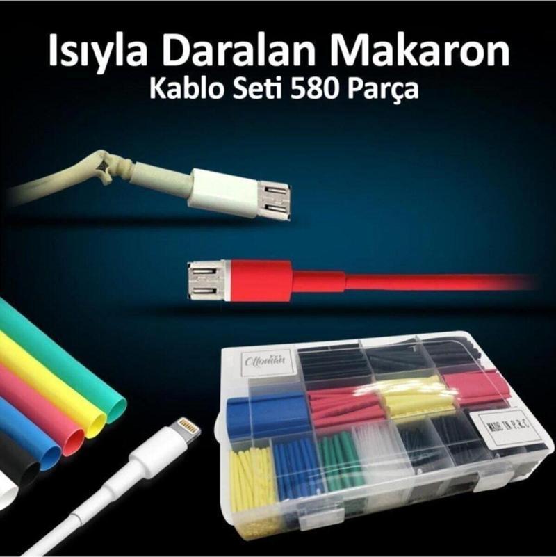 Isıyla Daralan Makaron Kablo Seti 580 Parça Kablo Tamir Kiti