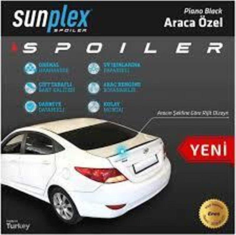 Hyundai Accent Blue Bagaj Üstü Spoiler Piano Black