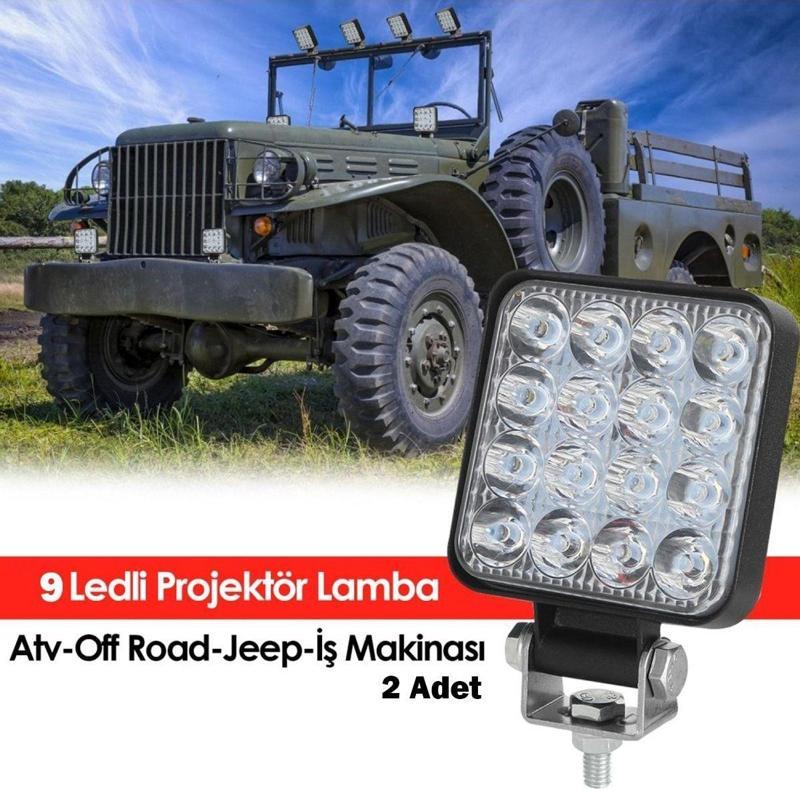 9 Ledli Projektör Lamba Atv Off Road Jeep İş Makinası 2 Adet